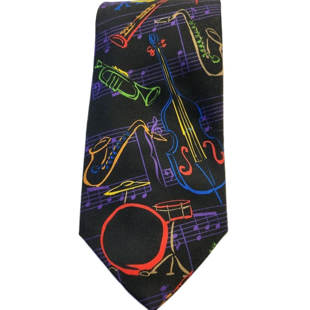 Vintage Ralph Marlin Tie Jazz 1995  Musical Instruments Neon Music Teacher Gift‎